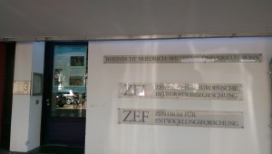 ZEF main entrance with our workshop poster on display