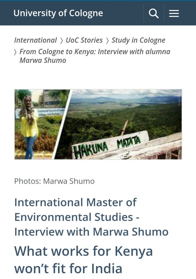 From Cologne to Kenya: Interview with alumna Marwa Shumo